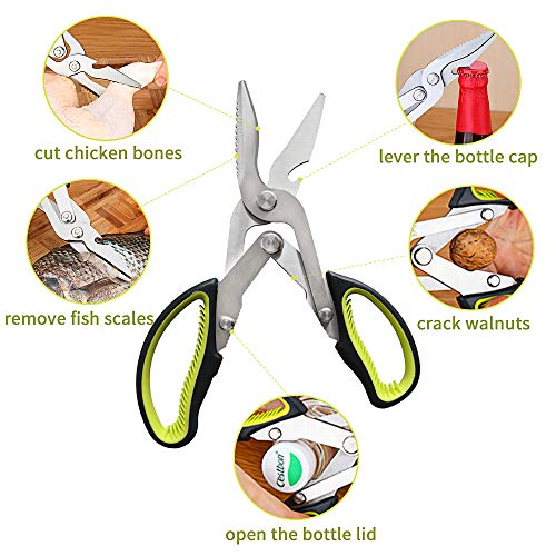 Roponan Kitchen Shears, Premium Heavy Duty Stainless Steel Kitchen Scissors, Multi Utility Cooking Scissors for Poultry, Fish, Meat, Vegetables, Herbs - Thumbnail 3