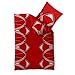 Produktbild CelinaTex Harmony Bettwäsche 155 x 220 cm Mikrofaser Bettbezug Calla Kreise Rot Weiß Schwarz
