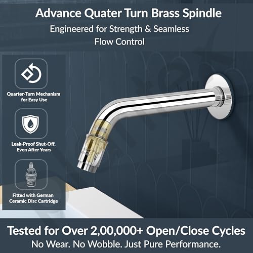 Image of Plantex Pure Brass Long Body Bib Cock Water Tap for Bathroom with Water Saving Aerator /Wall Mount Tap with Brass Wall Flange and Teflon Tape -7 Year Warranty by Plantex (MAG-1202, Chrome)