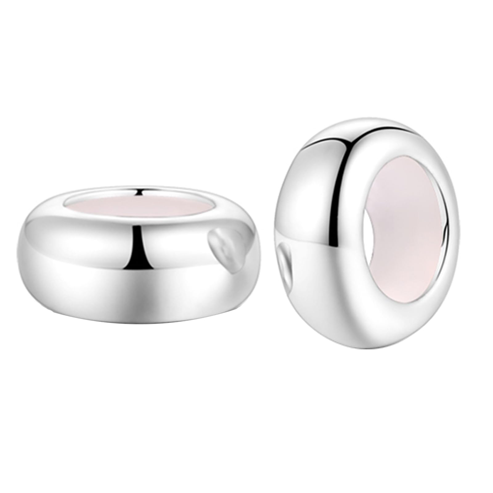 JYRRONGClip Stopper Charms 925 Sterling Silver Rondelle Spacer Bead for Pandora Charm Bracelets