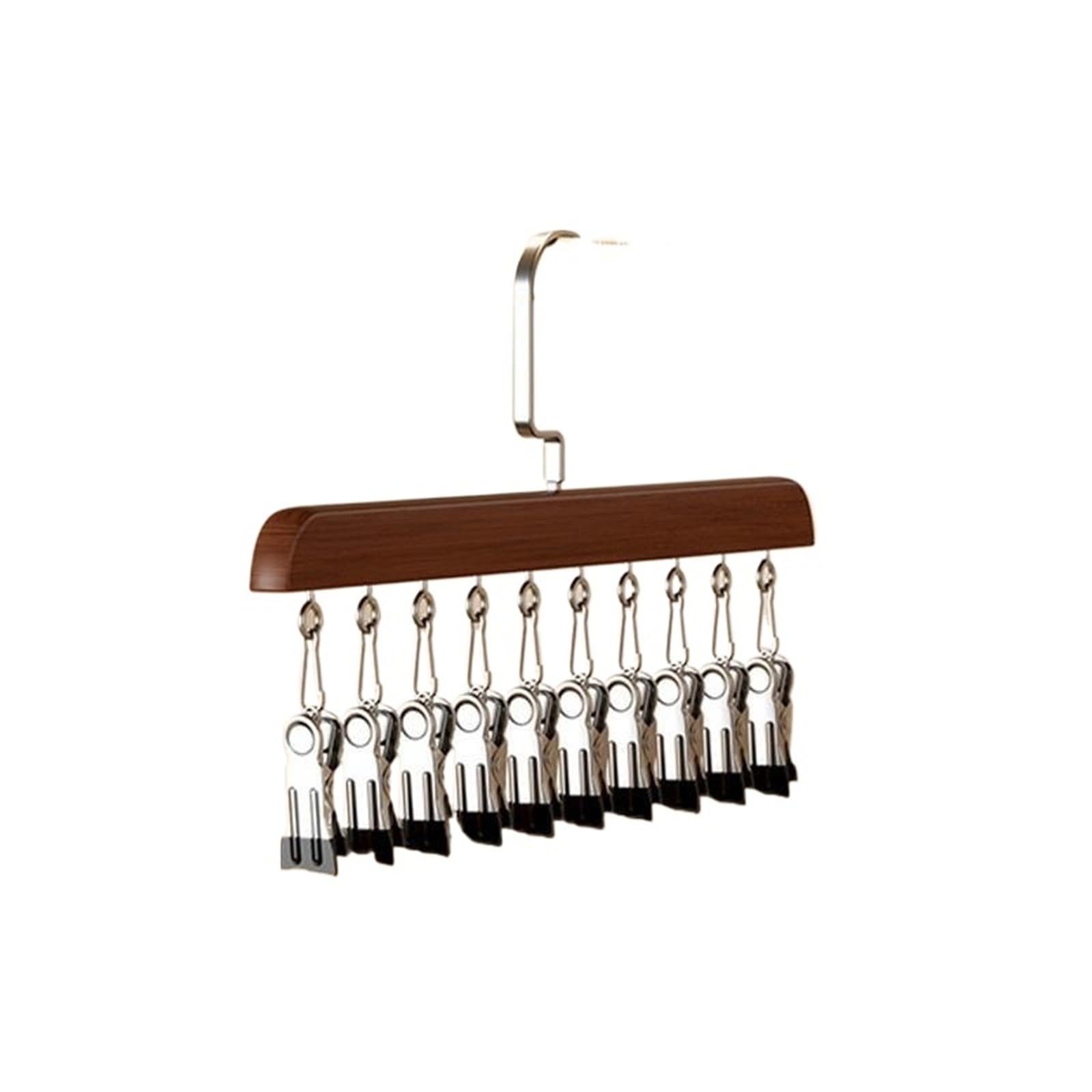 Clothes Pegs Closet Organizer With 10/12 Clips, Space Saving Hanging, Space-Saving Hat Scarf Clothespins(D)