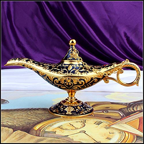 Weisipu Aladdin Magic Genie Lamps - Classic Vintage Collectable Magic Genie Light Lamp For Home Table Decoration/Party/Halloween/Birthday (Gold-Blue) #TOP2
