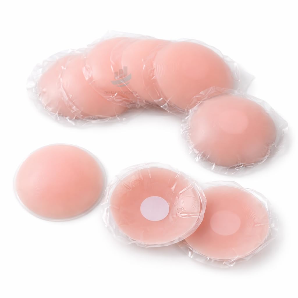 the clothing door Reusable Silicone Nipple Covers for Women – Invisible Adhesive Breast Petals, Strapless Bra Alternative, Seamless & Sweatproof for Backless Dress, Saree, Gown (Beige, 1 Pair)-picture-15