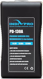 IndiPRO Compact Series 130Wh 14.8V Gold Mount Li-Ion Battery | Maximum 10A Continuous Draw | Single 14.8V D-Tap Output| 4-LED Power Gauge | Designed for Pro Video Cameras & Lights
