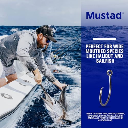 Image of Mustad Demon Circle in Line Wide Gap Hook (5 Pack), Black /Nickel, Size 10 /0