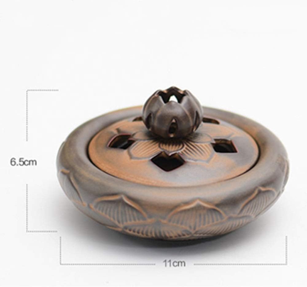 香炉 セラミックロータス香バーナーサンダルウッドクリエイティブ家庭アロマテラピーベッドルームタワー香バーナー 家庭用 (Color