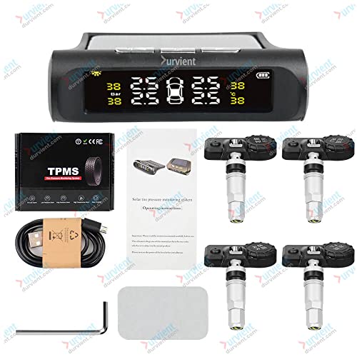 Image of com Solar Powered TPMS Tyre Pressure Monitoring System Dashboard Display (Internal Sensor)