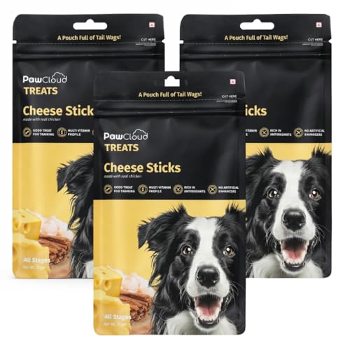 PawCloud Dog Soft Chew Stick Treats - Cheese with Chicken, 70 gm - Pack of 3
