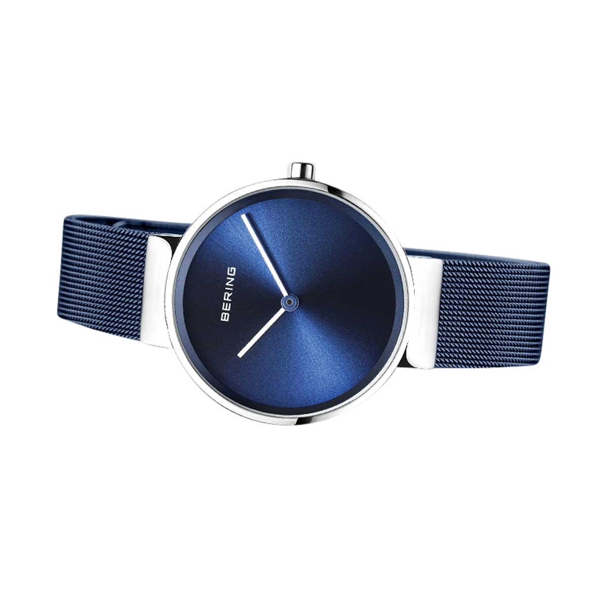Bering Damen Quarz Uhr | Armbanduhr 31 mm Edelstahlgehäuse und Zifferblatt | Milanaisearmband | Saphierglas | 5 ATM | 14531