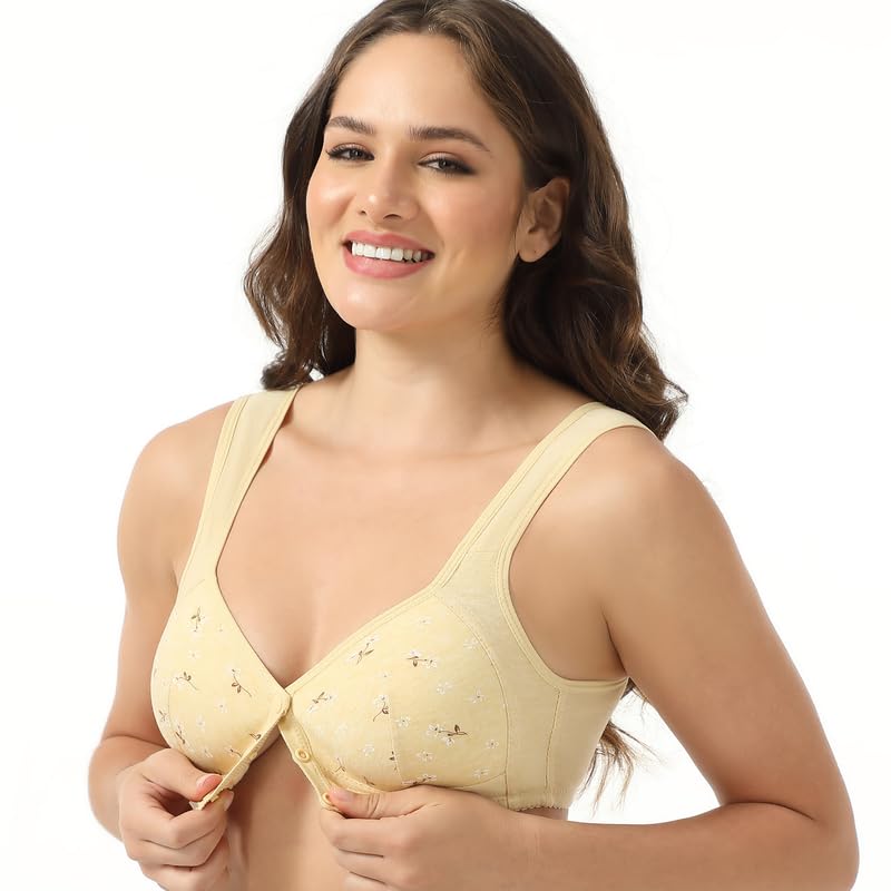 Image of Daisy Bras for Women, Front Snap Closure Padded Bra for Older Senior Women, No Underwire Comfortable Bra