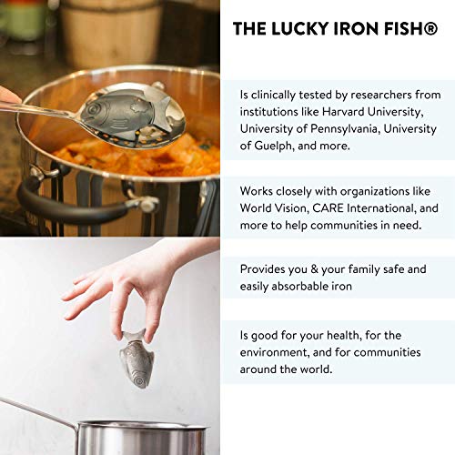 Lucky Iron Fish, A Natural Source of Iron and 4oz Natural Protection Oil - A Cooking Tool to Add Iron to Food and Water, An Iron Supplement Alternative – Apply Oil to Your Fish to Prevent Rust