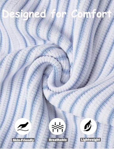 Image of COOFANDY Mens Knit Button Down Shirts Short Sleeve Polo Shirt Vintage Striped Casual Shirts