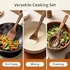ENTOKIC Unpainted Acacia Wood Wok Spatula, Heat Resistant Non-Scratch Kitchen Cooking Utensil with Hanging Hole, Eco-Friendly Wooden Tool Safe for Non-Stick Cookware (3-pcs) #5