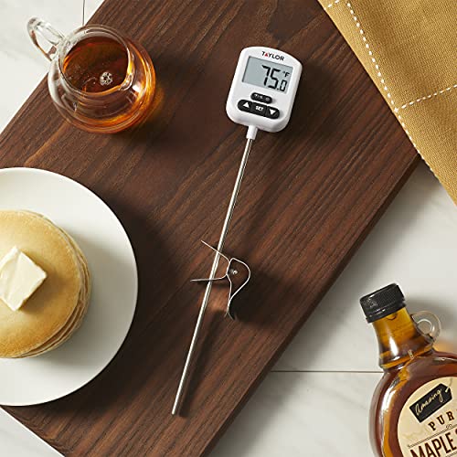 Taylor Precision Products Programmable Digital Candy And Deep Fry Thermometer With Green Light Alert Display And Adjustable Pan Clip #TOP4