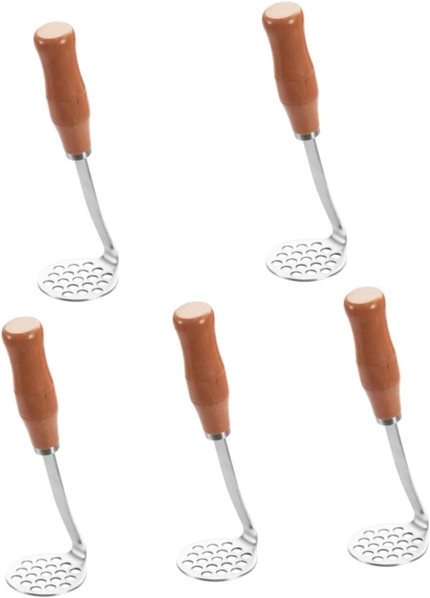 5pcs Stainless Steel Potato Masher Comfortable Grip Kitchen Tool for Mashing Potatoes Fruits and Vegetables Easy to Clean for Smooth Consistency