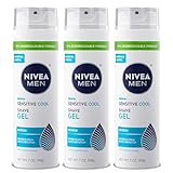 NIVEA Men Sensitive Cooling Shaving Gel - Gentle Cooling Sensation while Shaving - 7 oz. Can (Pack of 3)