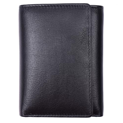 Trifold Wallet for Men - Premium Full-Grain Nappa Leather, RFID Blocking, Dual Bill Compartments, Luxury Gift Box - Perfect for Husband, Dad, or Boyfriend (Nile)