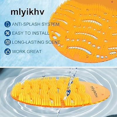 Urinal Screens Deodorizer 32 Pack Urinal Deodorizer Scented Urinal Screen Anti-Splash Urinal Screen for Urinals in Restrooms Restaurants Office Schools (16 Blue+16 Orange)
