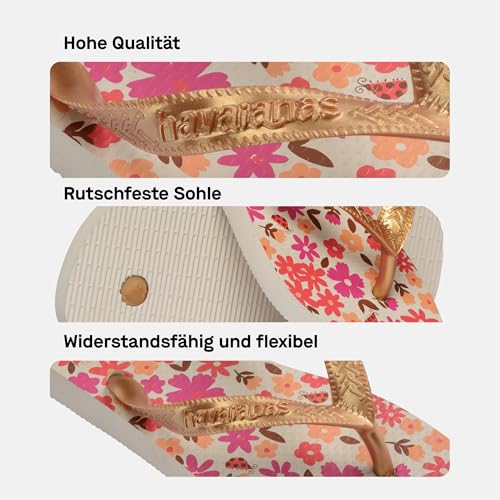Havaianas Kids Flores Mädchen FlipFlop Beige/Golden 33 EU