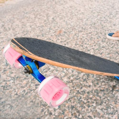 Roues de longboard lumineuses rose 70mm Healvian pour skateboard