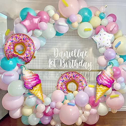 Janinus Donut Balloon Garland Ice Cream Balloon Garland With Donut And Ice Cream Foil Balloons Candy Balloons For Donut Themed Birthday Party Candy Theme Sweet Kids Girl Birthday Party Decorations #TOP1