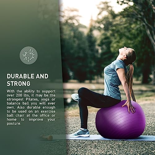 Forbidden Road Yoga Ball Exercise Ball Gym Ball for Work Out Physical Therapy Balance Stability Fitness Office Ball Chair