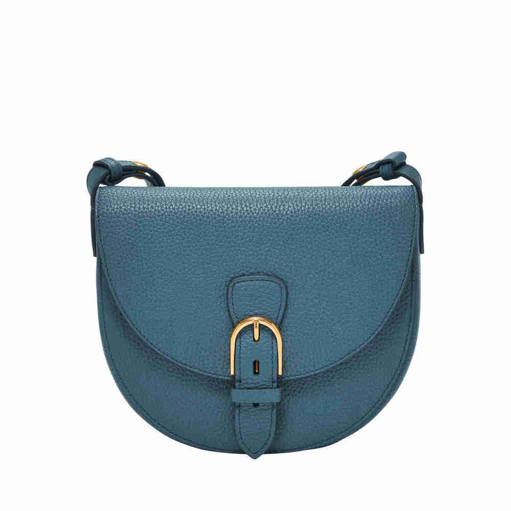 Fossil Women's Everleigh Blue Leather Crossbody Bag, ZB11068106
