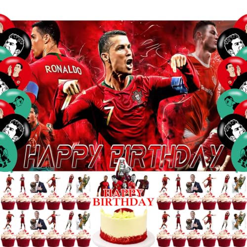 Ronaldo Birthday Backdrop Soccer Poster for Ronaldo Football Theme Party Decorations Sports Birthday Supplies Background Studio Shoot Photo Props