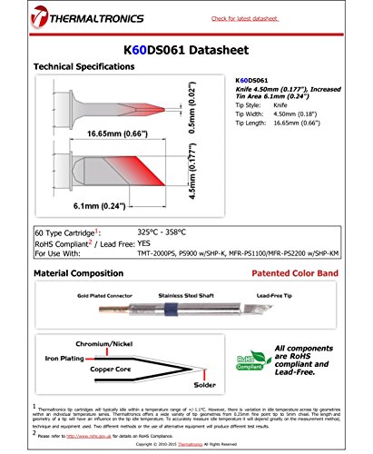 Image of Thermaltronics K60DS061 Knife 4.50mm (0.177in), Increased Tin Area 6.1mm (0.24in)