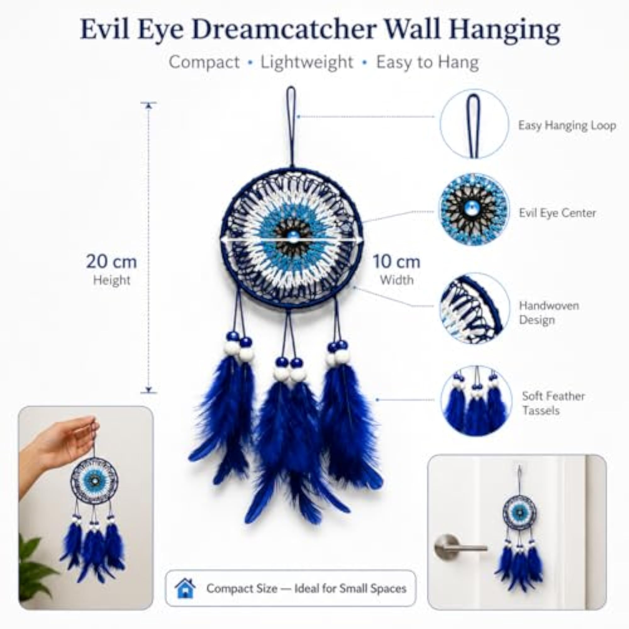 Handmade Evil Eye Dreamcatcher Wall Hanging