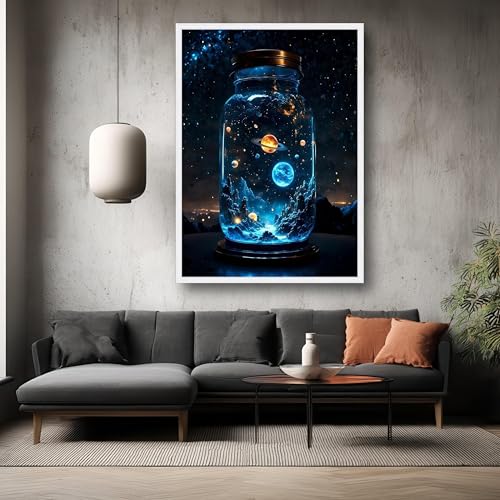 Toile Bocal cosmique cadeau idéal tableau univers galaxie spatiale - 4
