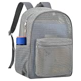 USPECLARE Heavy Mesh Backpack with Rain Cover,See Through Mesh Backpack for School,Beach,Gym,Swimming Equipment,Outdoor Sports
