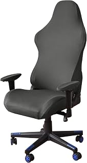 Gaming Chair Covers Game Chair Cover Cat Scratch Proof, Stretch Gaming Chair Seat Covers with Armrest Covers,Soft Polyester Fabric Anti-Scratch Protection for Gaming Rotating Office Chair -Dark Gray