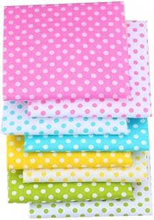AMORNPHAN Multicolors Polka Dots Series Printed 100% Cotton Quilting Bundles Fabric for Patchwork Needlework DIY Handmade Sewing Crafting Precut Face Mask 16x20 Inches Set of 8 Pieces (Polka Dot)