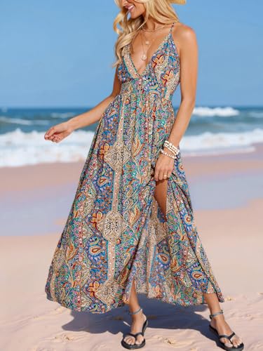 CUPSHE Womens Summer Maxi Dress 2026 Sleeveless Long Sundresses Spaghetti Strap Flowy Boho Beach Vacation Dress - Image 6