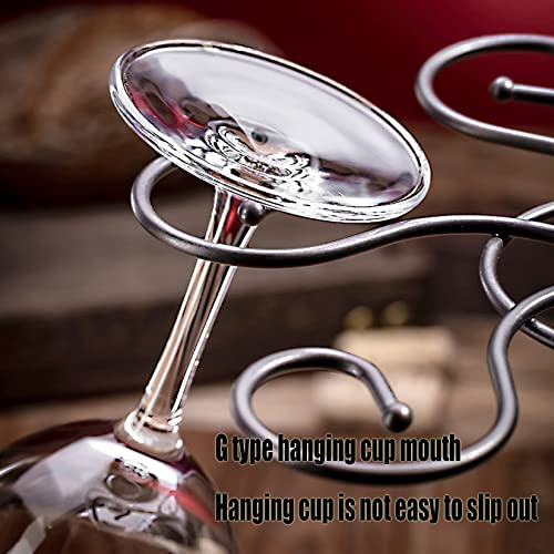 Soporte de vino y copas de mesa negro y bronce miniatura 3
