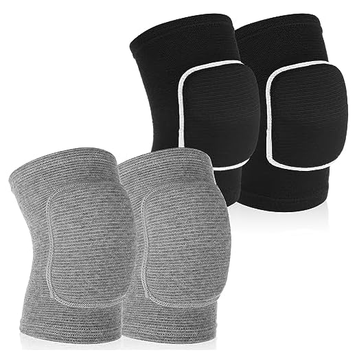 Sibba 2 Pairs Compression Elbow Pads Arm Brace Support Fitness Arm Knee Protector Volleyball Basketball Breathable Elbow Wraps for Kids, Men and Women