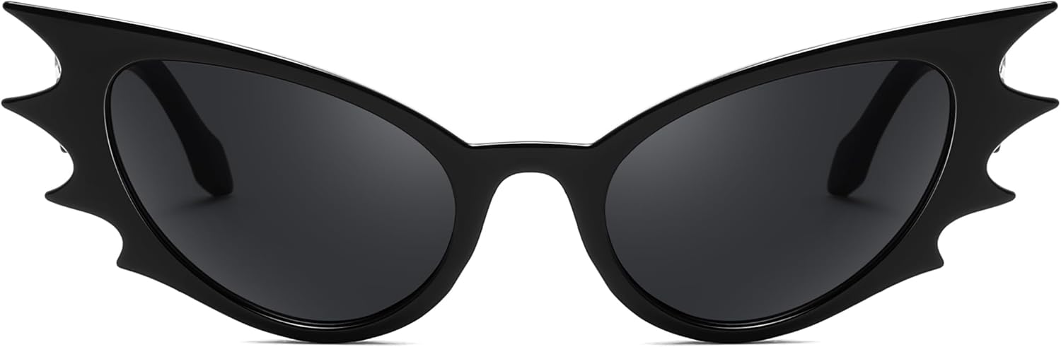 FEISEDY Women Men Cat Eye Sunglasses Bat Shades, Women's Funny Party Sunglasses for Halloween B9165 - Image 3