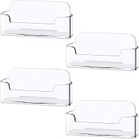 Qizpcer 4-Pack Clear Acrylic Business Card Holders - Durable Desktop Display Stands for Offices, Retail & Trade Shows