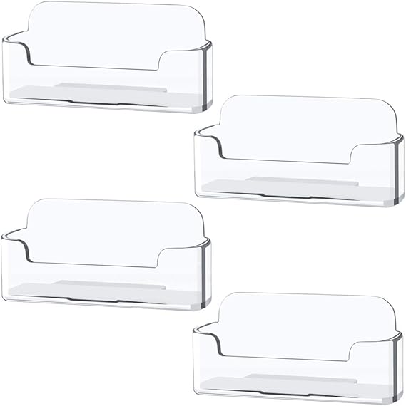 4 Pack Clear Plastic Business Card Holder,Acrylic Business Card Display for Desk Business Card