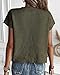 KIRUNDO Spring Summer Short Sleeve Sweater for Women 2026 Casual Sweater Vest Cotton Knit Pullover Tank Tops Fashion Clothing(Army Green, Medium)
