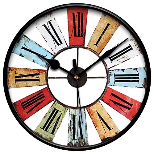 Image of IIK COLLECTION Plastic Designer Analogue Sweep Silent (No Tic-Tic Sound) Quartz Movement Round Wall Clock for Home, Wall Clock for Living Room, Bedroom, (12 X 12-inch, 30 cm x 30 cm x 6 cm)