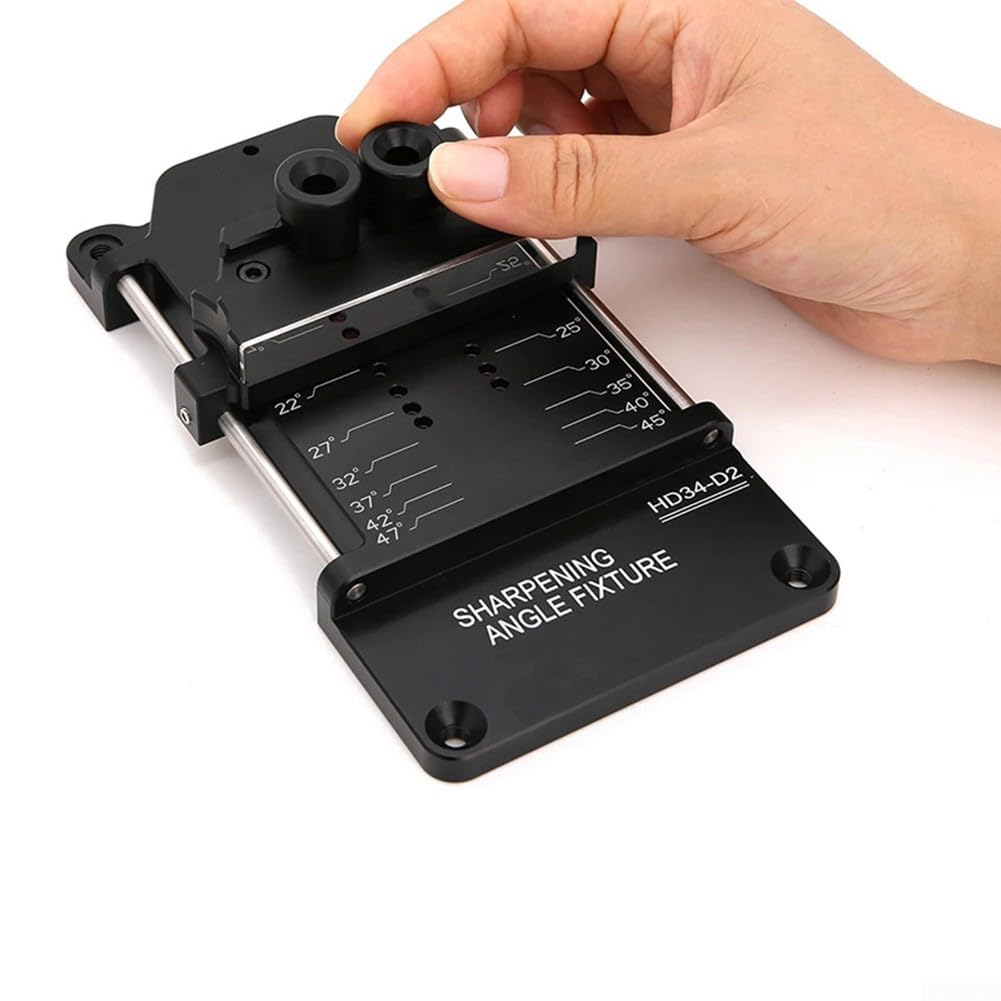 Hongdui HD-34 Winkelschärfer-Set für Holzbearbeitung für Meißel und Hobel, 5–70 mm interner Schneidkopf, 3-teilig, schwarz