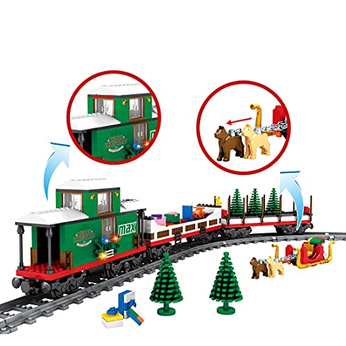 CALEN Technik Zug mit Bahngleis, 592 Teile Moderner Zug Konstruktionsspielzeug Zug Bausteine, kompatibel mit Lego 60197 – Bild 4