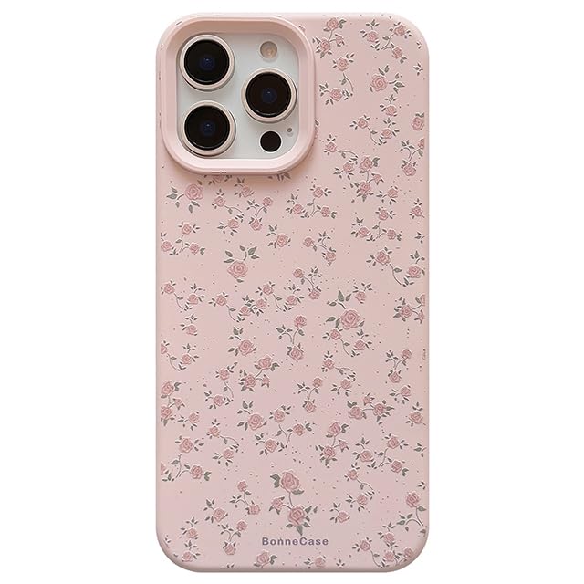 JKLASD Cute Pink Flower Floral Pattern Phone Case Comaptible with iPhone 11,Vintage Rose Floral Design Silicone Phone Cover for Women Girls
