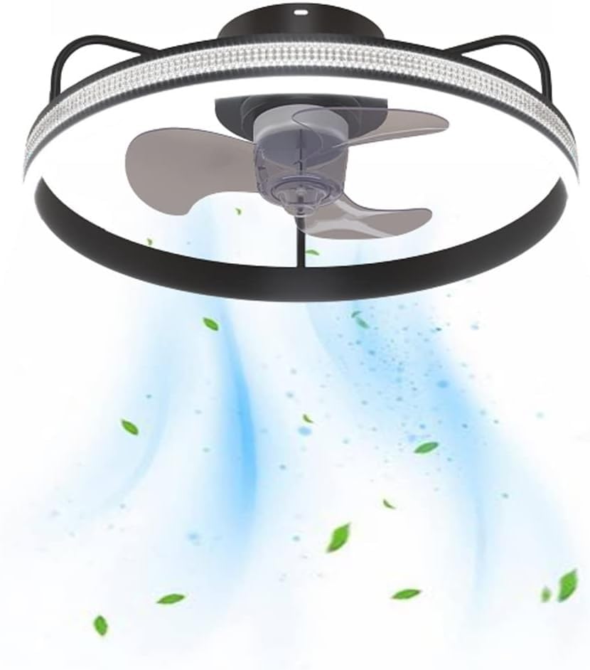 Ventilador de Techo con luz, Control Remoto, Estilo escandinavo, 40 cm/50 cm, 3 aspas, 3 velocidades, 3 Colores, para Dormitorio, Comedor y Cocina.