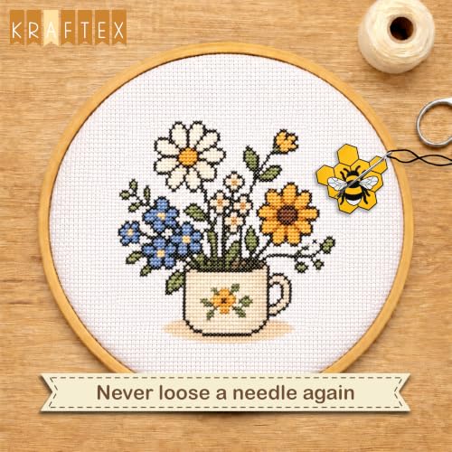 Image of Kraftex Magnetic Needle Minder. Needleminder for Embroidery & Sewing. Cute Needlepoint Accessories. Magnetic Needle Holder for Cross Stitch. Cute Magnet Pin Gift