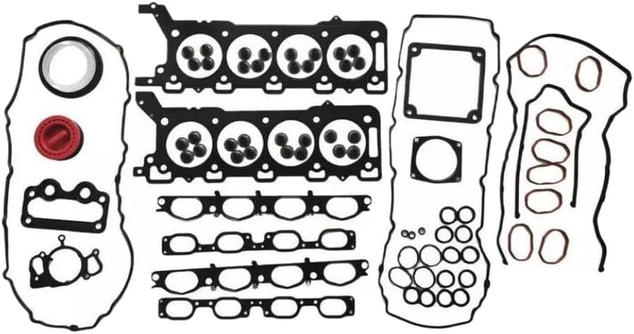 Engine Parts Head Gasket Set Piston Set Timing Chain Kit 4.4 L V8 Gas 448PN Compatible With 2005 2006 2007 2008 2009 LR3 4.4L