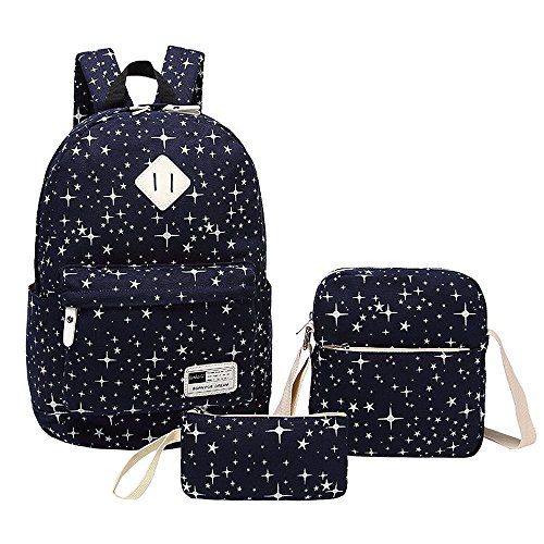 Estudiante Mochila Escuela College Talega de Libros Viajes Ordenador portátil Lienzo