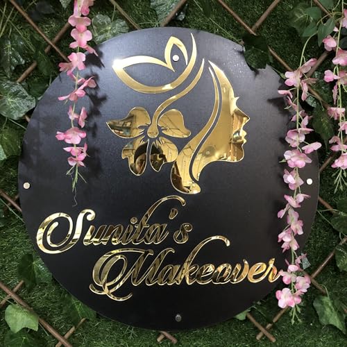 Image of DON'T JUDGE ME Home Entrance Name Plate, Name Plate for Home Entrance | Round Shape | Colour :-Gold And Black | Material:- MDF (24 INCHES)